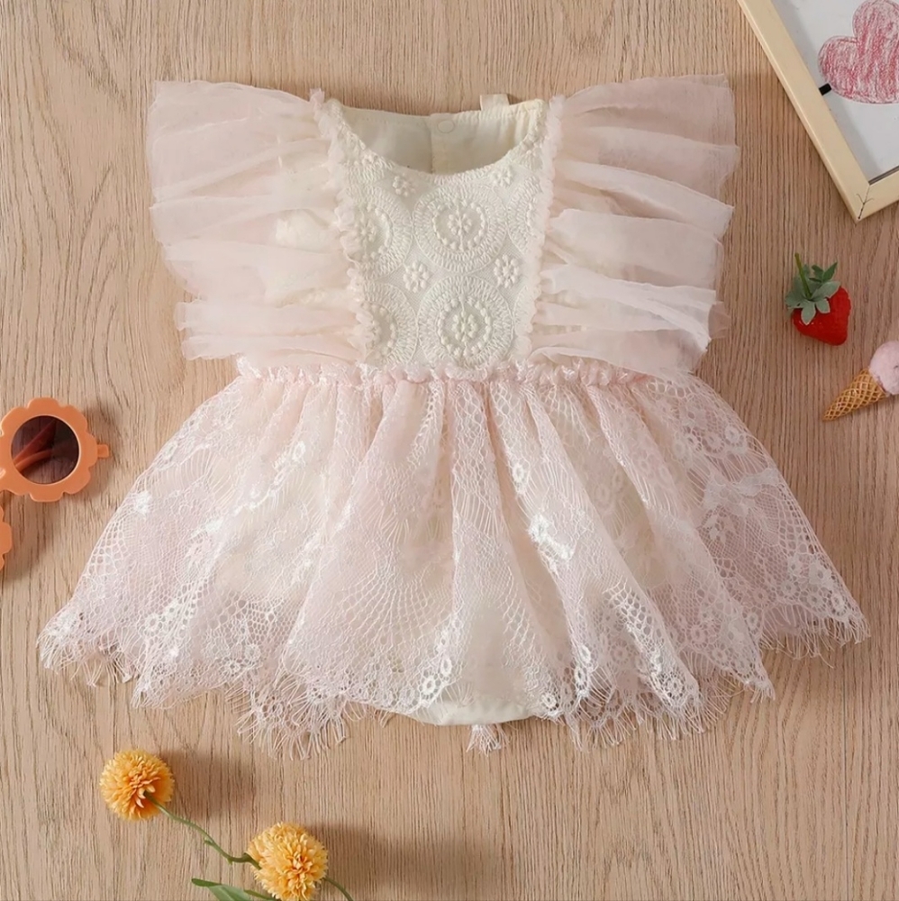 Baby Girl First Birthday Cake Smash Romper Dress